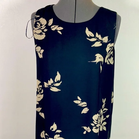 Emma & Michele Black Floral Sleeveless Dress Size PL - Picture 1 of 9
